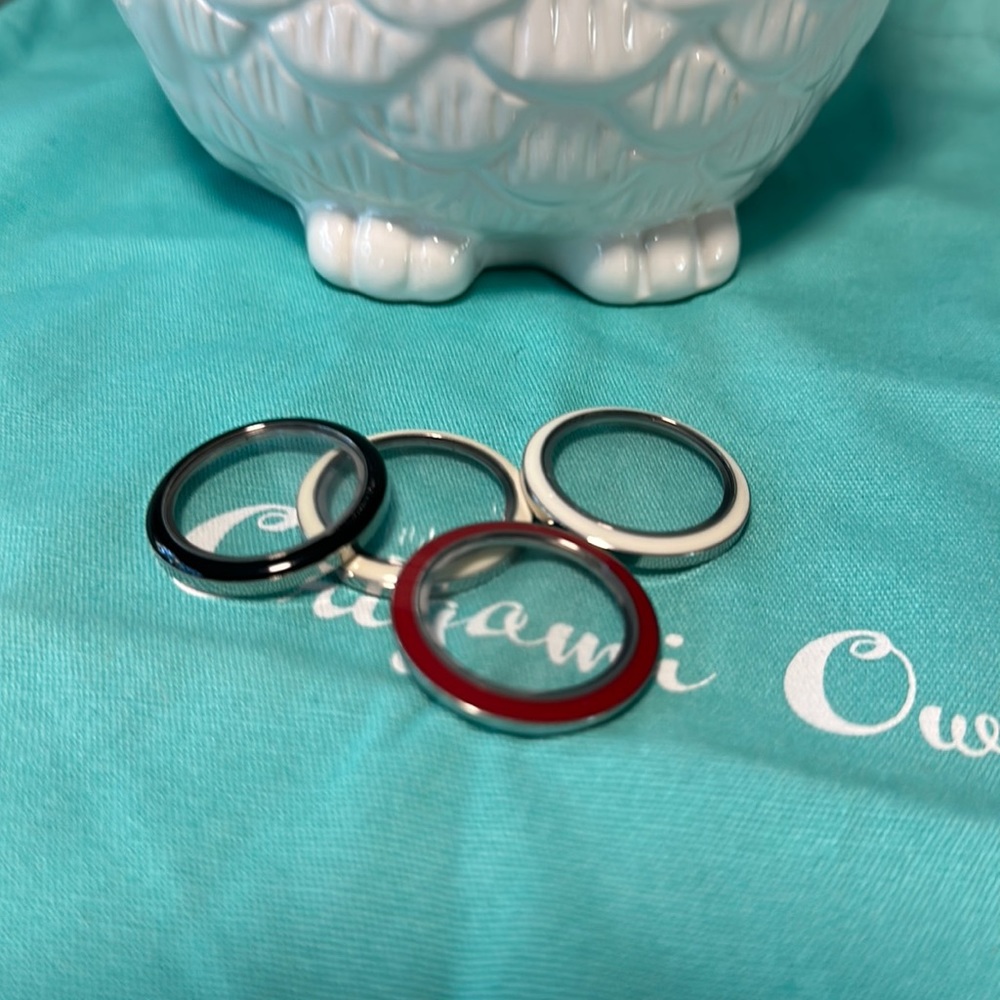Origami Owl Living Locket Large White Locket Face (retired) x2, Large Black
